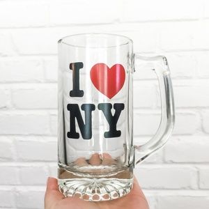 I Love New York Glass Beer Mug